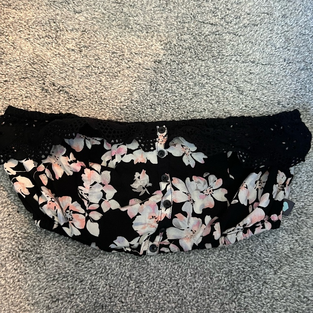 Kendall & Kylie floral black bandeau size medium